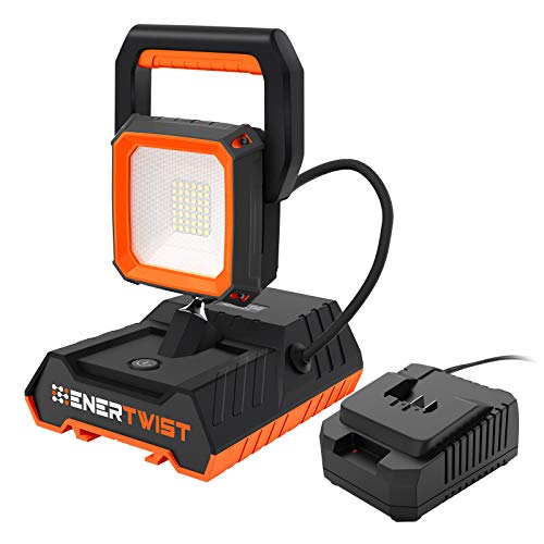 Eenertwist 1600 LM LED Work light, 20V Rechargeable LED Work Lights, 360Â°& 110Â°Rotation, Fast Charging, 4 Modes Portable work lights for Car Repairing, Garage, Outdoor Camping, Job Site Lighting