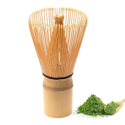 1 Pezzi Frusta di bambù per il tè Matcha, Miscelazione Manuale, Riutilizzabile, Frusta in Bambù Naturale Chasen Tradizionale a 100 Bastoncini Matcha for Tea Ceremony Tea Drinking