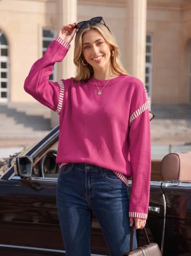 Image of Dokotoo Sweaters for Women Oversized Crewneck Long Sleeve Knit Sweater Tops