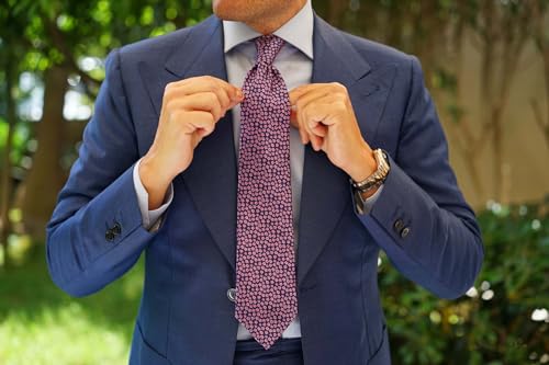 Image of OTAA Floral Necktie Casual Ties for Men - Perfect Neck Tie for Groomsmen Wedding Ties or Formal Occasions