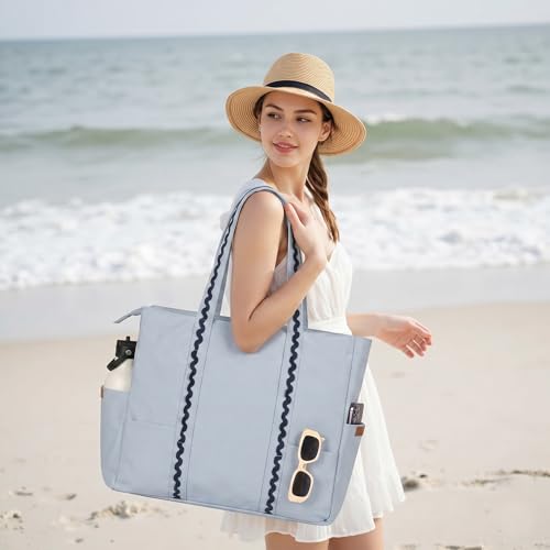 Image of Folkulture Beach Bag | Large Waterproof Beach Tote Bag for Women, Beach Essentials, Travel & Vacation Essentials