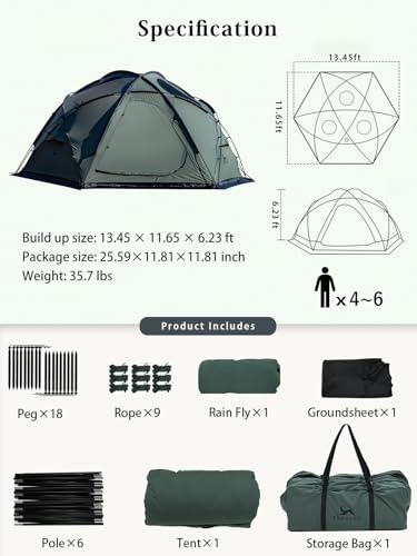 Carpa Dome Hot con Estufa para 4 Personas Impermeable miniatura 6