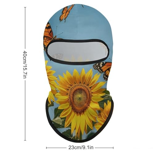 Balaclava para hombre y mujer, máscara para esquiar con diseño de girasol y mariposa, cubreboca completo para ciclismo miniatura 2