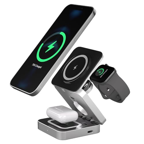 磁気充電 ワイヤレス充電器 3in1 折りたたみ式 充電器スタンド Amazon.co.jp: KEEPRO ワイヤレス充電器 3in1 折り畳み式