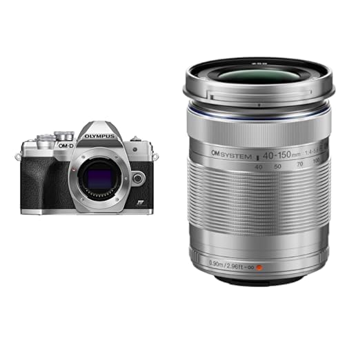 Sponsored Ad - Bundle of OM SYSTEM Olympus E-M10 Mark IV Silver Micro Four Thirds System Camera 20MP Sensor 5-Axis Image Stabilization 4K Video Wi-Fi + M.Zuiko Digital 40-150mm F4.0-5.6 R Silver, 3.75x Zoom Lens