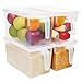 Kurtzy Organizer Frigorifero Contenitori Alimentari con Maniglie e Coperchi (4pz) Contenitori Frigo da 30,5 cm- Contenitori Plastica per Organizer Armadio, Organizer Dispensa, Salvaspazio Frigorifero