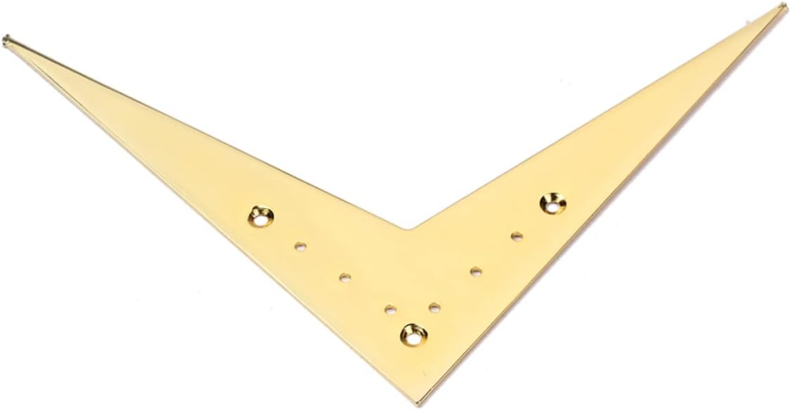 BESPORTBLE Vee Style Guitar Bridge Tailpiece String Compatible Replacement Part for Electric Guitars Solid Construction Easy Installation Golden Finish