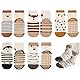 Hopton 5 Paar Stoppersocken Kinder, Baumwolle Baby Socken, Tiermotive Anti Rutsch Socken Kind, Krabbelsocken Baby ab 1-3 Jahre für Mädchen Jungen(M,12-14cm)
