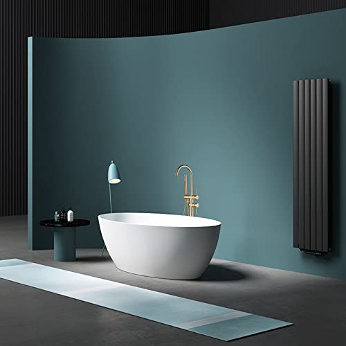 Yagatap Freestanding Bathtub Faucet Floor Mount Tub Filler Brushed Gold High Flow Shower Faucets With Handheld Shower Mixer Taps Swivel Spout… #TOP3