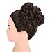 MORICA Messy Bun Hair Piece Curly Fake Hair Bun Scrunchies Extensions Synthetic Chignon Updo Hairpieces for Women Dark Brown