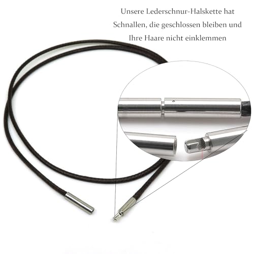GFTCGK 4 Stück Lederband Halskette 2mm, Kunstleder Halskette Schwarz, Lederkette Mit Edelstahl Verschluss, Lederhalsband für Männer und Frauen(40-55cm)