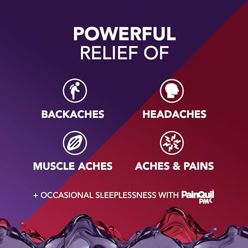 Image of Vicks PainQuil & PainQuil PM Pain Relief Liquid, 1000mg Acetaminophen, 2x12 oz