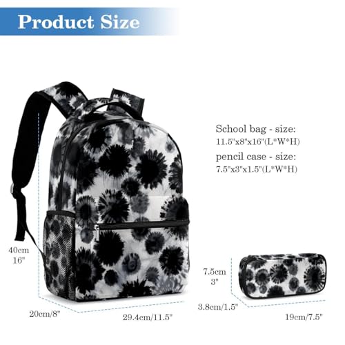 Sac à dos vert tie-dye avec trousse pour garçons et filles - 2