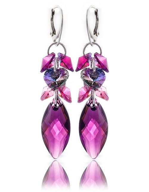 Pendentif améthyste et boucles ARANDE en argent sterling de qualité supérieure