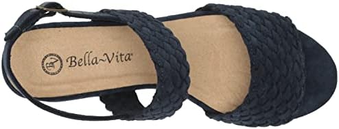 Bella Vita Women's Mariella Sandal, Navy Suede, 11 X-Wide | Image 4