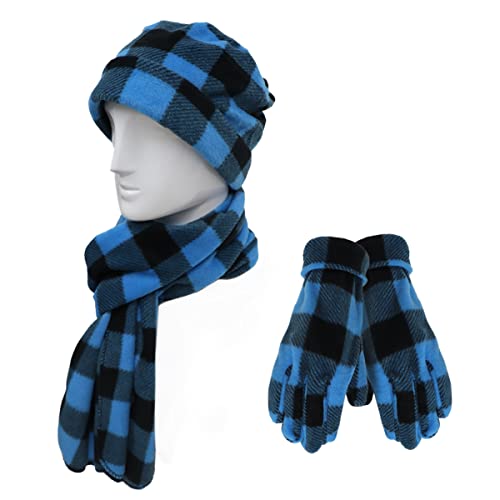 Women's Winter Fleece Winter Set-Polyester Fleece Hat, Gloves, and Scarf Set for Cold Weather3