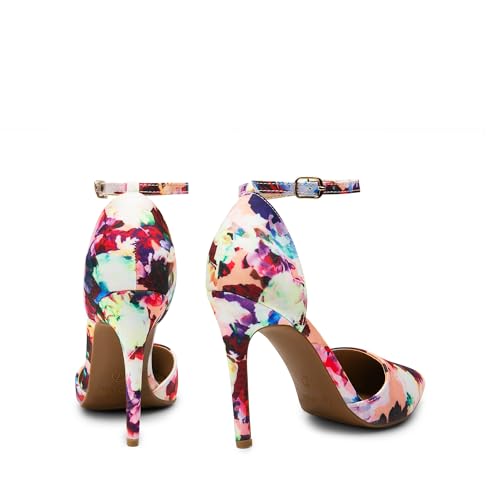 DREAM PAIRS Women's Oppointed-Lacey Pointed Toe Ankle Strap High Heel Stiletto Pumps Wedding Dress Shoes,Size 9.5,Floral,Oppointed_Lacey