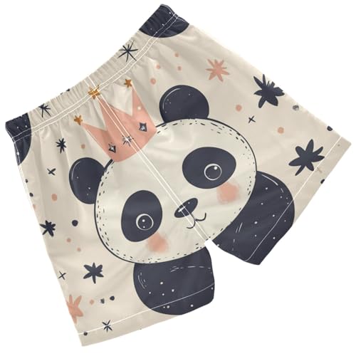 Pigsaly Boys' Swim Board Shorts Cute Pandas Crown Stars Boy's Swim Trunks Kids Swimwear S2