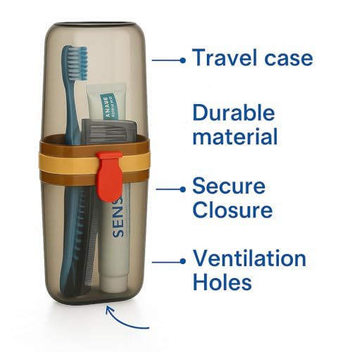 Image of STEFFAN Toothbrush Holder for Bathroom Wall | Multipurpose Toothbrush & Toothpaste Stand | Waterproof Bathroom Organizer | Durable Plastic Brush Holder (Transparent Brown)