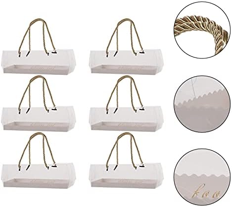 WINOMO 10pcs Clear Cake Box Plastic Cupcake Carrier Transparent Bakery Wrapping Boxes Containers Party Favor Boxes with Handle for Cookie Pastry Food Baking