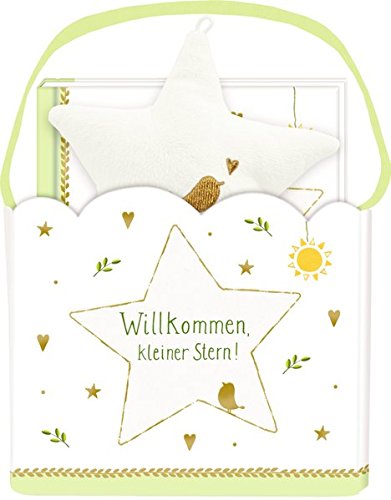 Preisvergleich Produktbild Geschenkset - Willkommen, kleiner Stern!: Geschenktäschchen mit Plüschstern und Büchlein