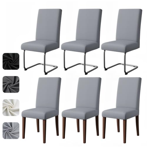 Roerf Housse de Chaise élastique 6 Pièces Gris Clair