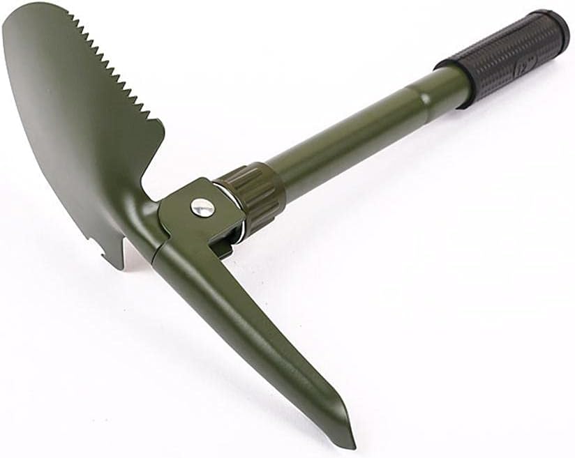 Outdoor Foldable Shovel Multifunctional Carbon Steel Camping Spade Folding Shovel Camping with Storage Bag Children s Spade for Survival Activities (ArmyGreen)
