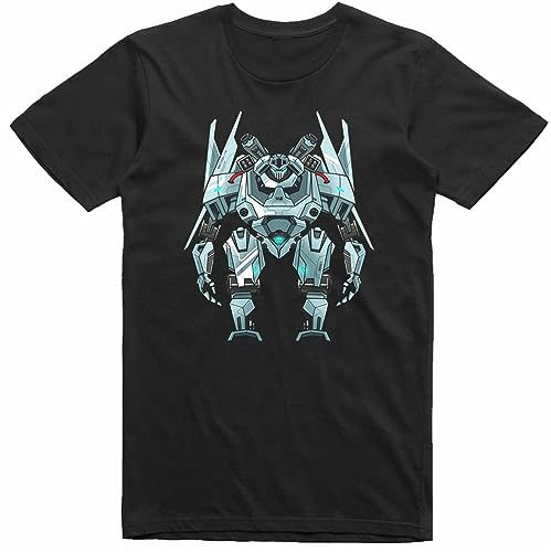T-shirt mecha warrior sci-fi tee shirt geek robot homme noir jdr