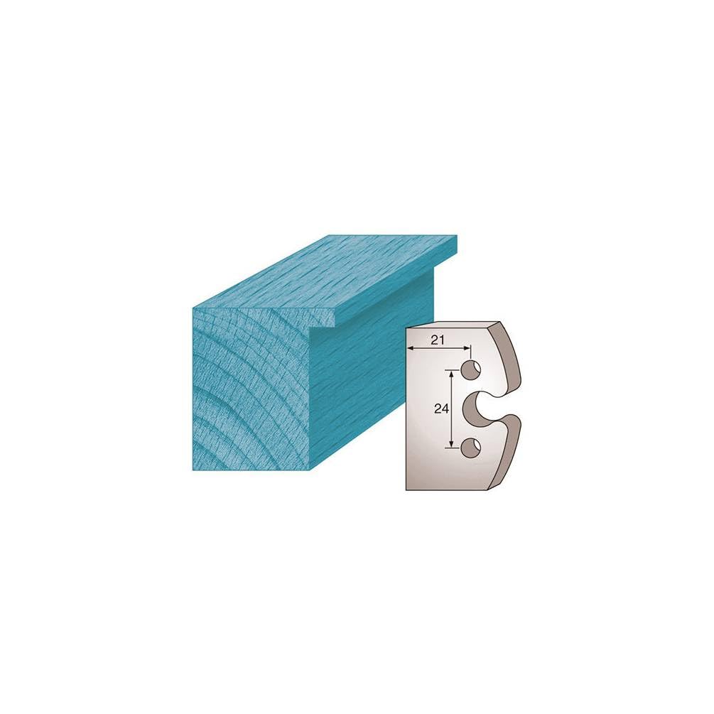 Jeu de 2 fers profilés Ht. 50 x 5,5 mm feuillure M200 pour porte-outils de toupie - Diamwood Platinum
