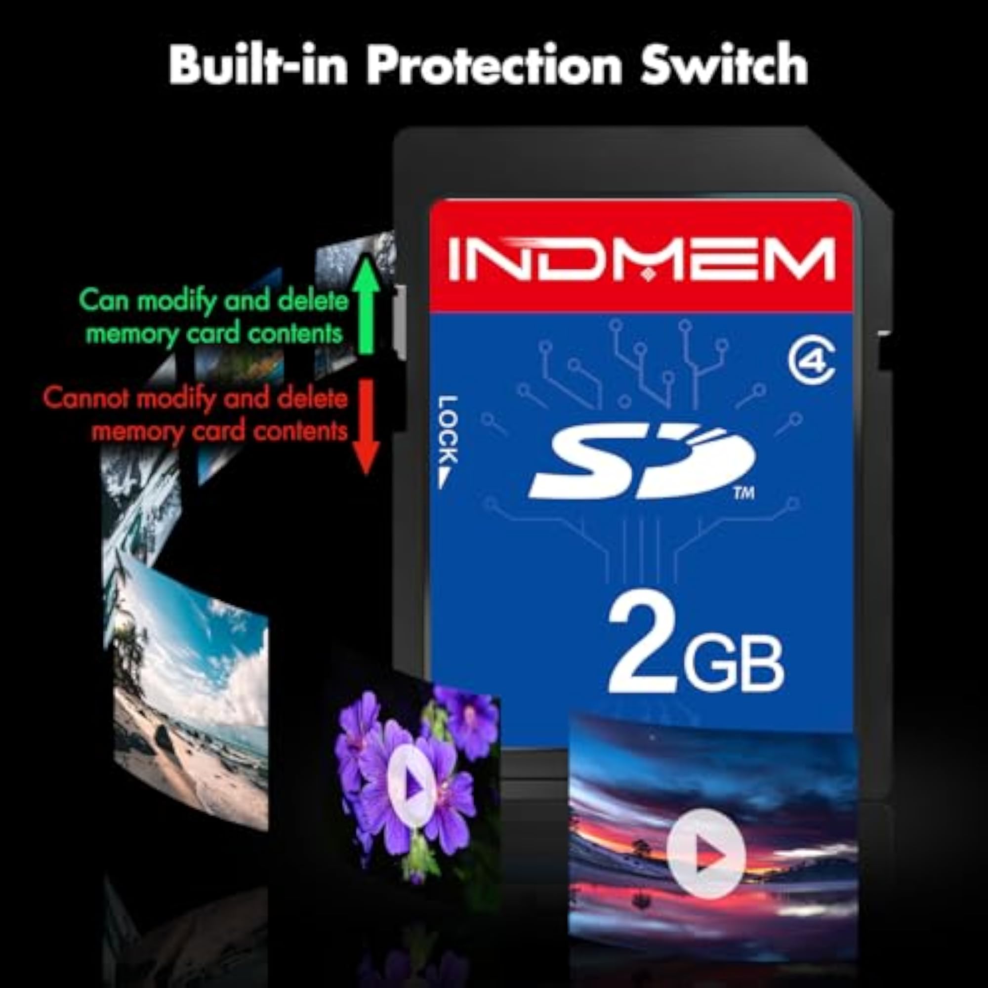 5-Pack SD Card 2GB Class 4 Flash Memory Cards