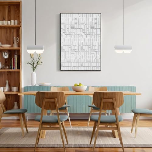 Tableau minimalisme nordique géométrique salon gris clair