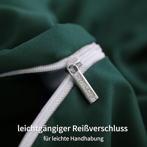 RUIKASI Kissenbezug 80x80 2er Set Dunkelgrün Oeko-Tex Mikrofaser – Ansicht 6
