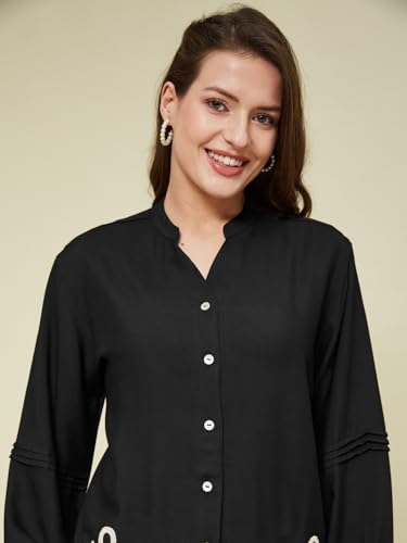 Image of J TURRITOPSIS Women's Rayon Stylish Embroidered Shirt