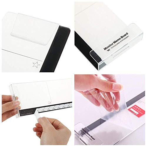 Minsa Fashion Multifunction Utility Acrylic Transparent Computer Monitors Side Panel/Memo Pads/Message Boards/Sticky Boards For Computer Screen, 1 Set (Left & Right) (Phone Holder) #TOP4