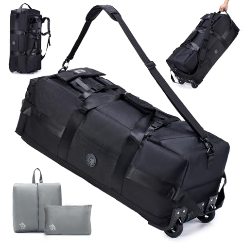 SUCIKORIO Reisetasche Mit Rollen Groß 85L 3 IN 1 Handgepäck Tasche mit Kofferorganizer 78x33x32cm Wasserdicht Oxford Reiserucksack 2 Rolls XL Rucksack Koffer mit Tragegriffen für Reisen, Weekender