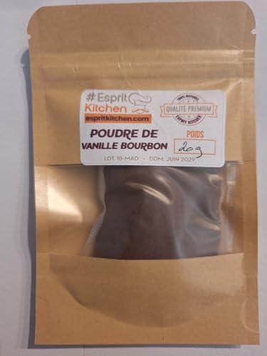 Poudre de Vanille Bourbon de Madagascar 100% Naturelle, 20gr