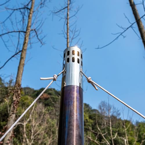 Tapa de chimenea para estufa de camping TAISOCA con parachispas y protector de brasas 6