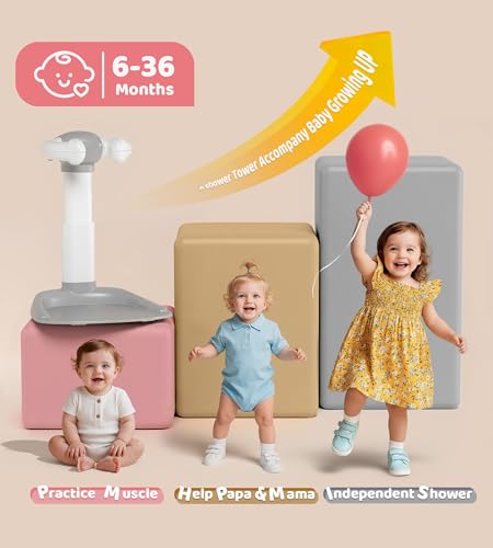Wanchouse Baby Bath Stand, Foldable Standing Bathtub for Baby, Shower Stand and Bath Support for Infants and Toddlers (6–36 Months), Non-Slip Adjustable Baby Standing Support, Coffee - Thumbnail 7