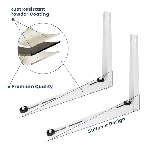 SUREPHON Mini Split Wall Mounting Bracket for 9000-36000 BTU Universal Air Conditioners Heat Pumps Compressors, Heavy Duty Foldable Support Bracket for Ductless Mini Split, HVAC