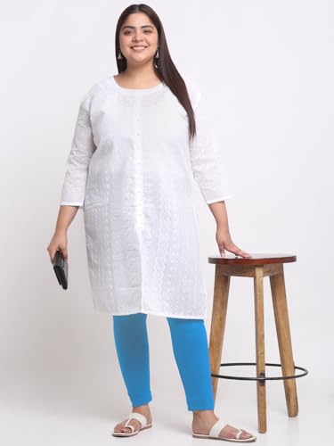 Image of Soft Cotton Ankle Lenght Solid Regular and Plus 35 Colours Leggings for Womens and Girls (Sizes :- M to 6XL)