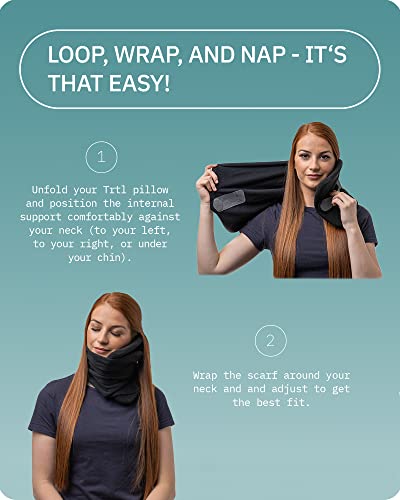 Trtl Travel Pillow For Neck Support- Super Soft Neck Pillow With Shoulder Support And Cozy Cushioning Lightweight And Easy To Carry - Machine Washable - Black #TOP3
