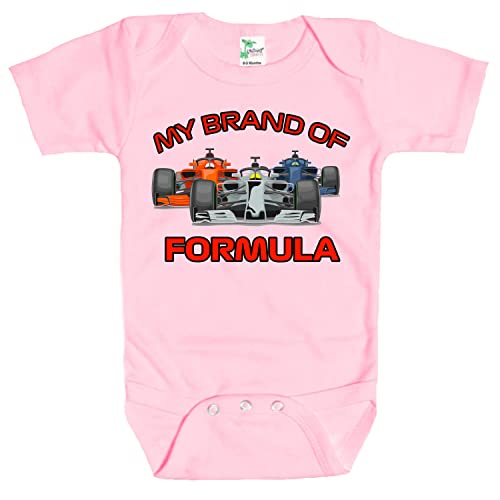 Rapunzie My Brand of Formula Baby Bodysuit Cute Formula 1 Baby Clothes for Infants (0-3 Months, Pink)