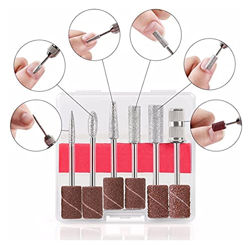 Wiertarka do paznokci Zestaw wiersza do paznokci z małym elektrycznym manicure 2000 0PM. Wiertarka maszyna zestaw narzędzi sztuki(Pink)