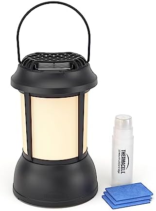 Thermacell Mosquito Repellent Lantern; No Spray Mosquito Repellent For Patios; Includes 12-Hours of Protection; DEET-Free, Scent-Free, No Flame Citronella Candle Alternative Black Small