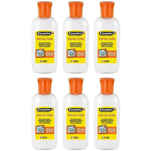 CLÉOPÂTRE Lot de 6 Vernis Colle Brillant en 100g