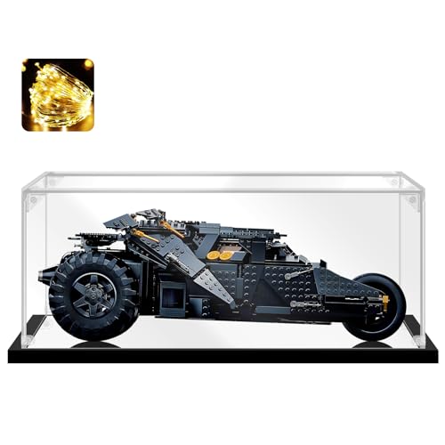 Instnovny Acrylic Display Case for Collectibles Assemble Acrylic Display Box for Lego 76240 Building Set Clear Acrylic Case for Display Action Figures Car Model Toys(Black,19.7*11.8*7.9 inch)