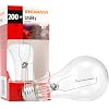 Sylvania Incandescent 200W A21 Utility Light Bulb, 3880 Lumens, 2850K, Medium Base, Clear, Soft White - 1 Pack (15476)