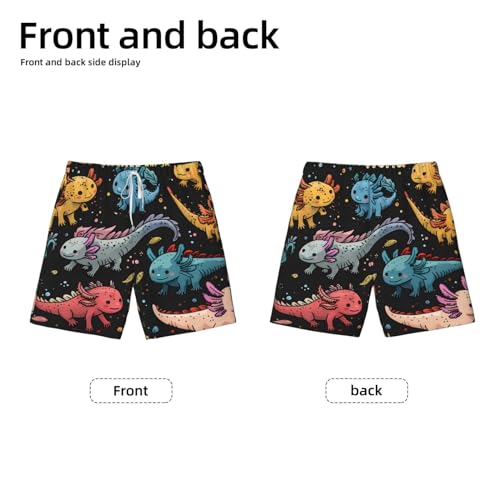 Generic Boys' Axolotls Print Swim Trunks with Compression Liner - Quick-Dry Bathing Suit for Swimwear4