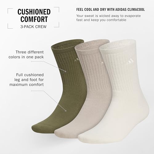 adidas Men's Cushioned Comfort 3-Pack Crew2