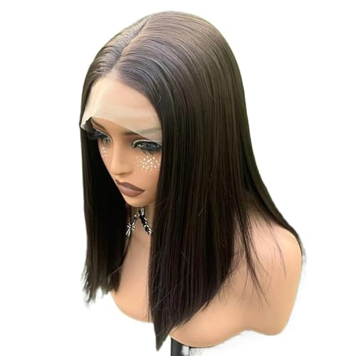 Perruque Lace Front sans colle à coupe superposée pour un volume naturel